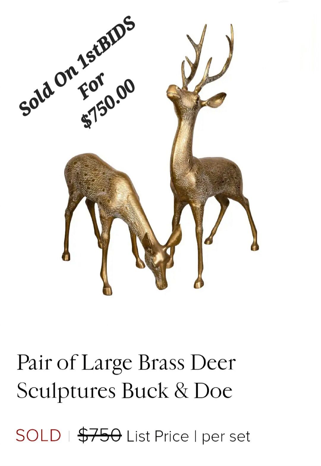 Solid Brass Deer