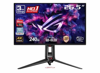 ASUS ROG PG27UCDM 27 Inch 4K 240Hz OLED Gaming Monitor QD-OLED OLED Care Pro, Neo Proximity Sensor, Custom Heatsink, DisplayPort 2.1, G-SYNC Compatibl