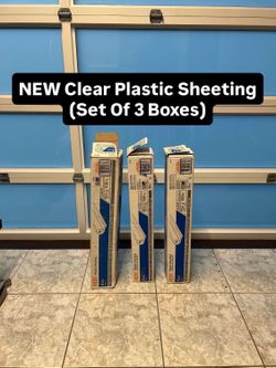 Brand New 10ft x 100ft Clear 4 Mil Plastic Sheeting (Set Of 3 Boxes)