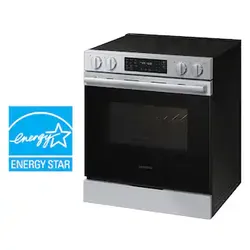 Samsung - 30 in. Wide 4 Elements Bespoke 6.3 cu. ft. Smart Slide-In Electric Range with No Preheat Air Fry Max - Stainless