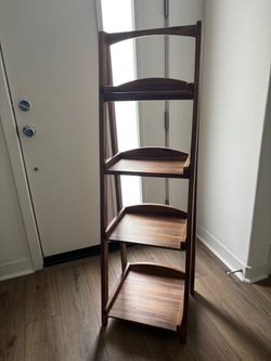 Wood Ladder Shelf 4-Tier Bookcase