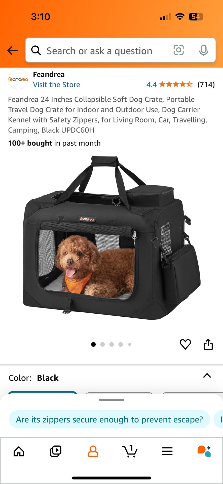 24 Inch Collapsible Soft Dog Crate