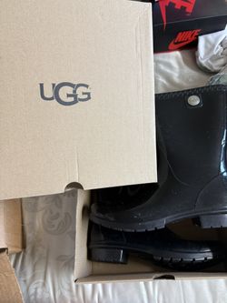 Womens Uggs Black Sienna Rain Boots