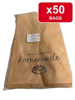 KIBAGA Paper Bread Bags 50 Pack Kraft Sourdough Bread Bags with Window Stickers