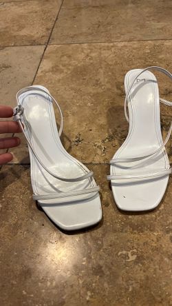 Marc Fisher strap white heels