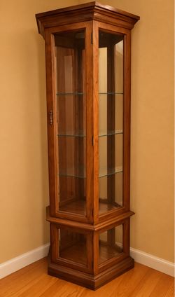 Wood and Glass Curio Display Cabinet