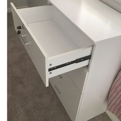 Dresser, Chest, Tall Chest, White, 4 Drawers