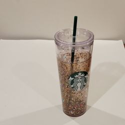 Rare  Starbucks Double Wall Glitter  Tumbler 20oz . Pre-owned, good 
shape, please see photos for details. It is 9" tall