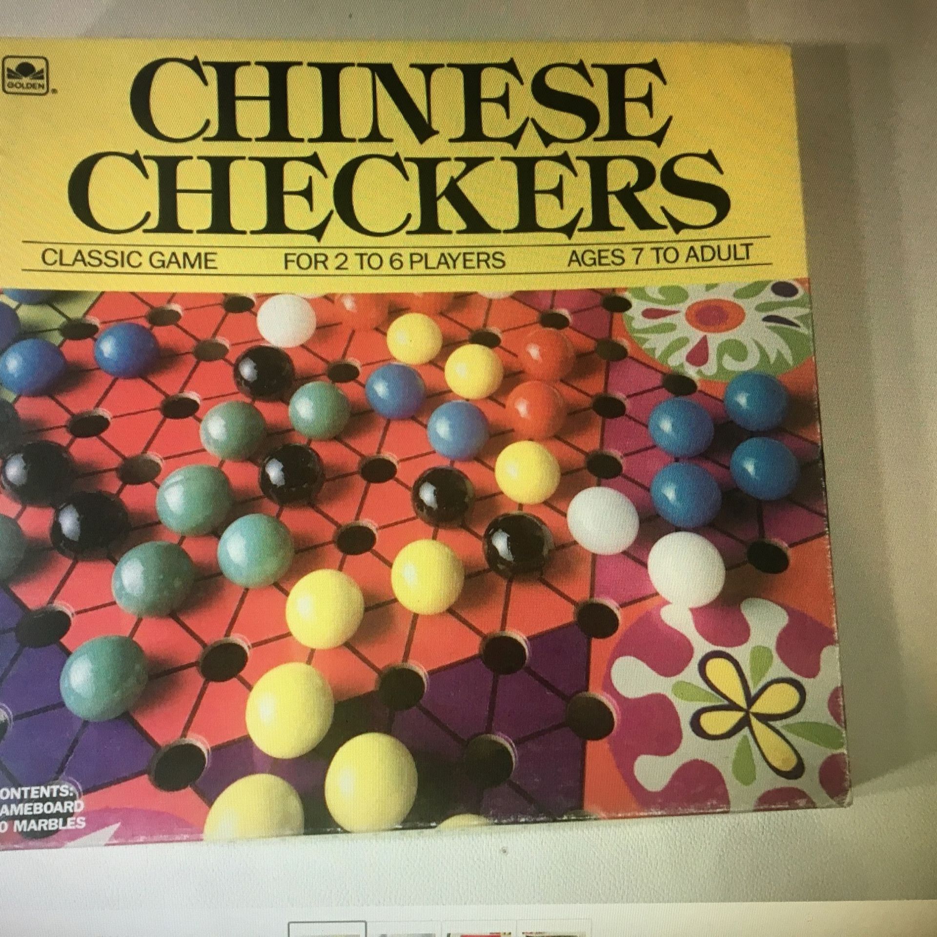 Golden CHINESE CHECKERS Classic Game 1989 