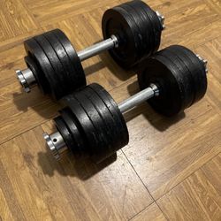 Adjustable Dumbbells - Total 100 Pounds