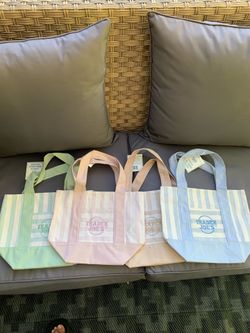 Trader Joe’s striped mini canvas tote bags