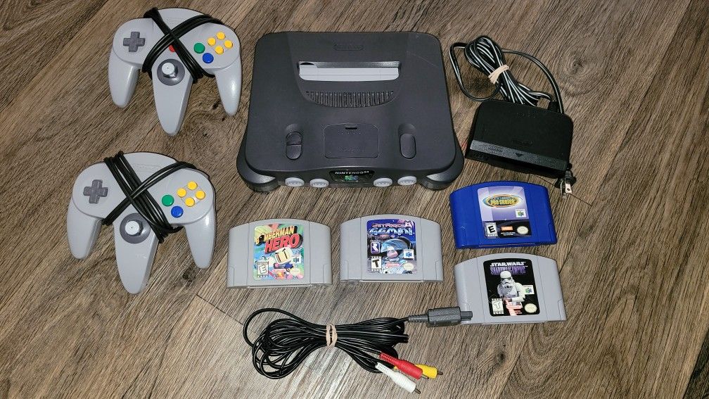 Vintage Nintendo 64 Console With Games And Controllers + Expansion Pak