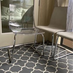 Stylish Office Deco Glam Chairs (2) Clear Acrylic Chairs