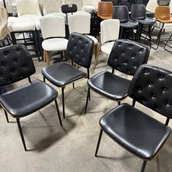 Black Leather Dining Chairs Set Of 4