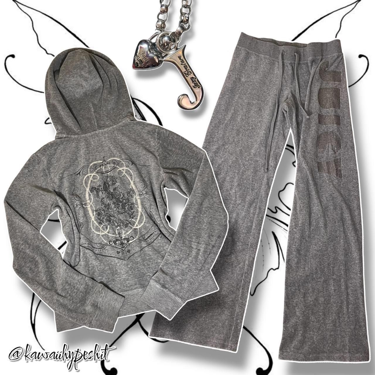 Vintage Y2K Juicy Couture Tracksuit "Light Grey/White/Black/Silver"