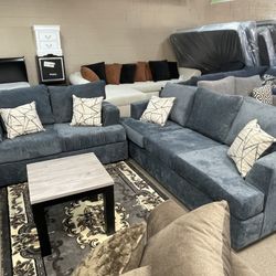 BLUE 2-PC SOFA LOVE SEAT‼️SALE⚠️