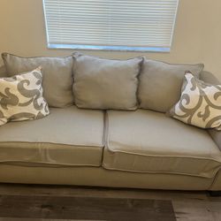 Beige sleeper sofa