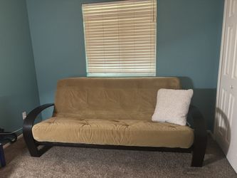 Spring Mattress Futon On Wood Frame