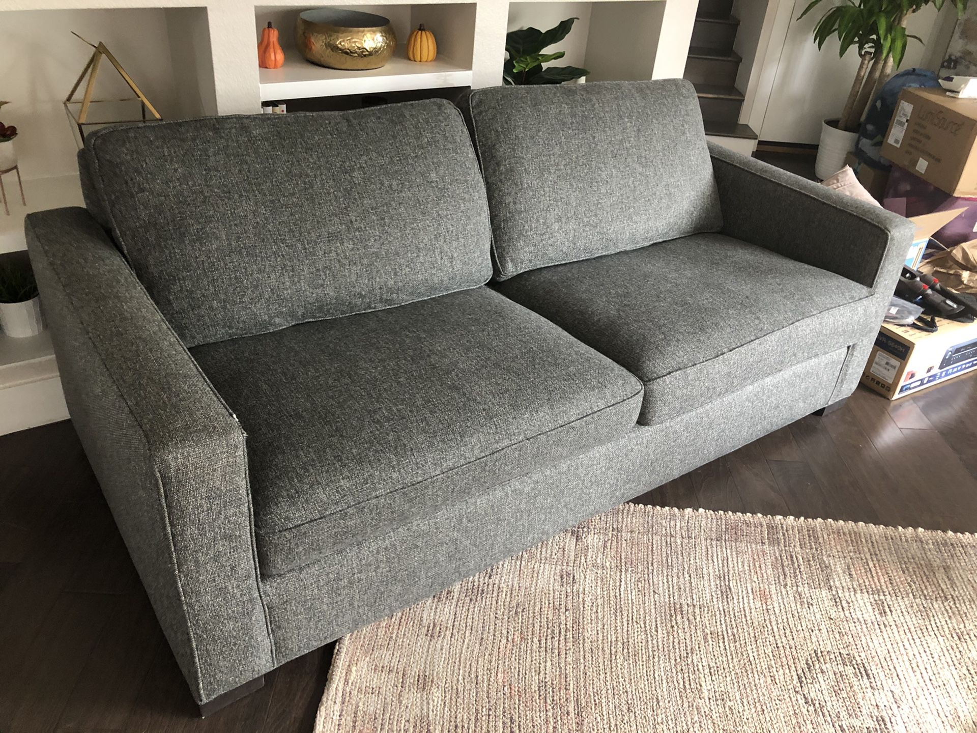 Grey Tweed Room & Board Couch / Sofa