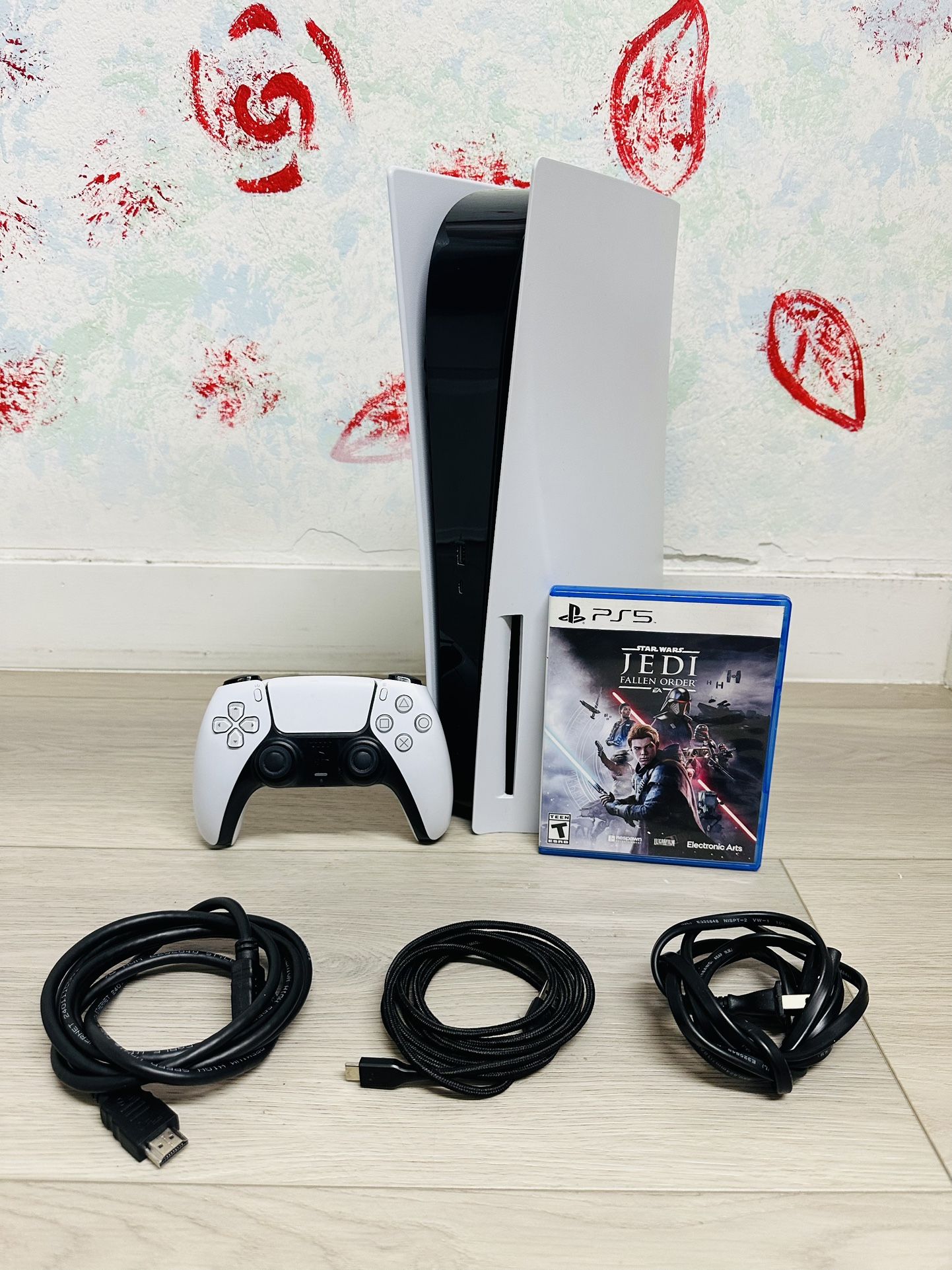 Sony PlayStation 5 - 825GB , Bonus 1 Game Starwar Jedi  ( Used Very New  )