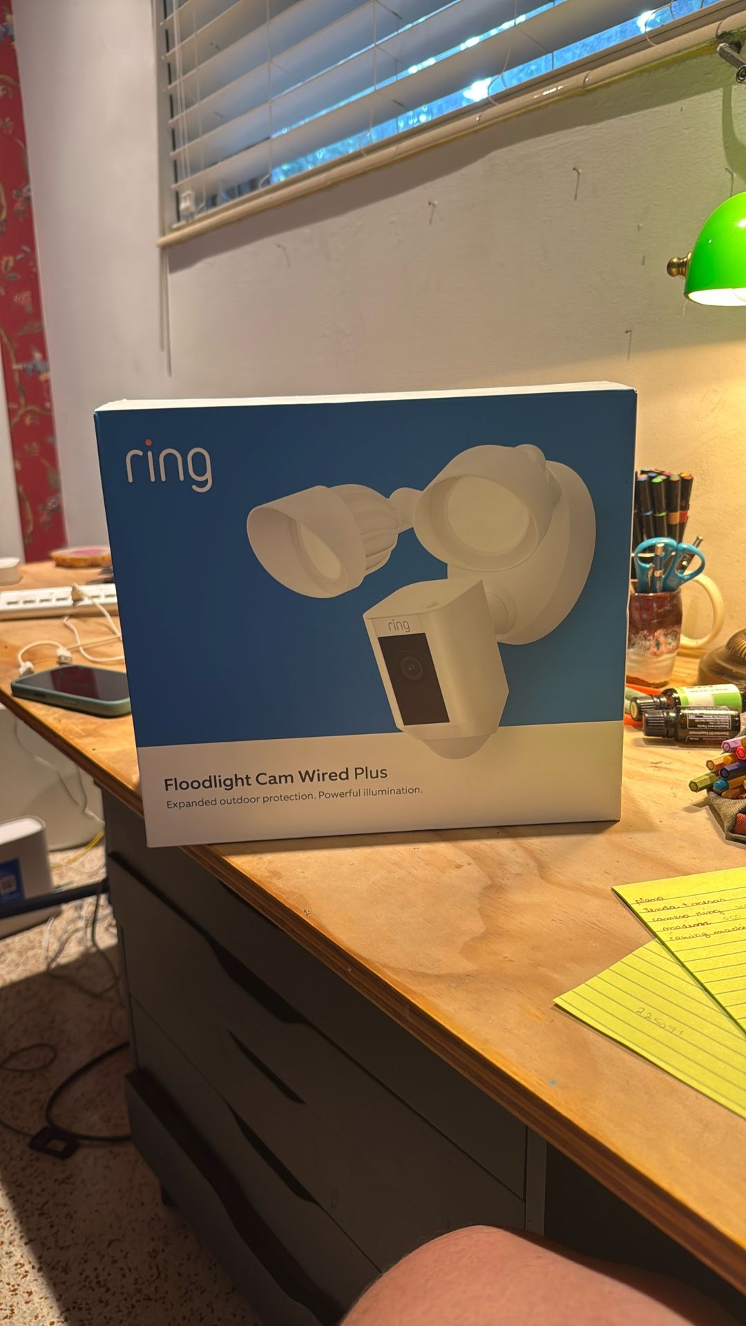 Ring Floodlight Cam Wired Plus (newest model), Outdoor home or business security with motion-activated 1080p HD video and floodlights, White