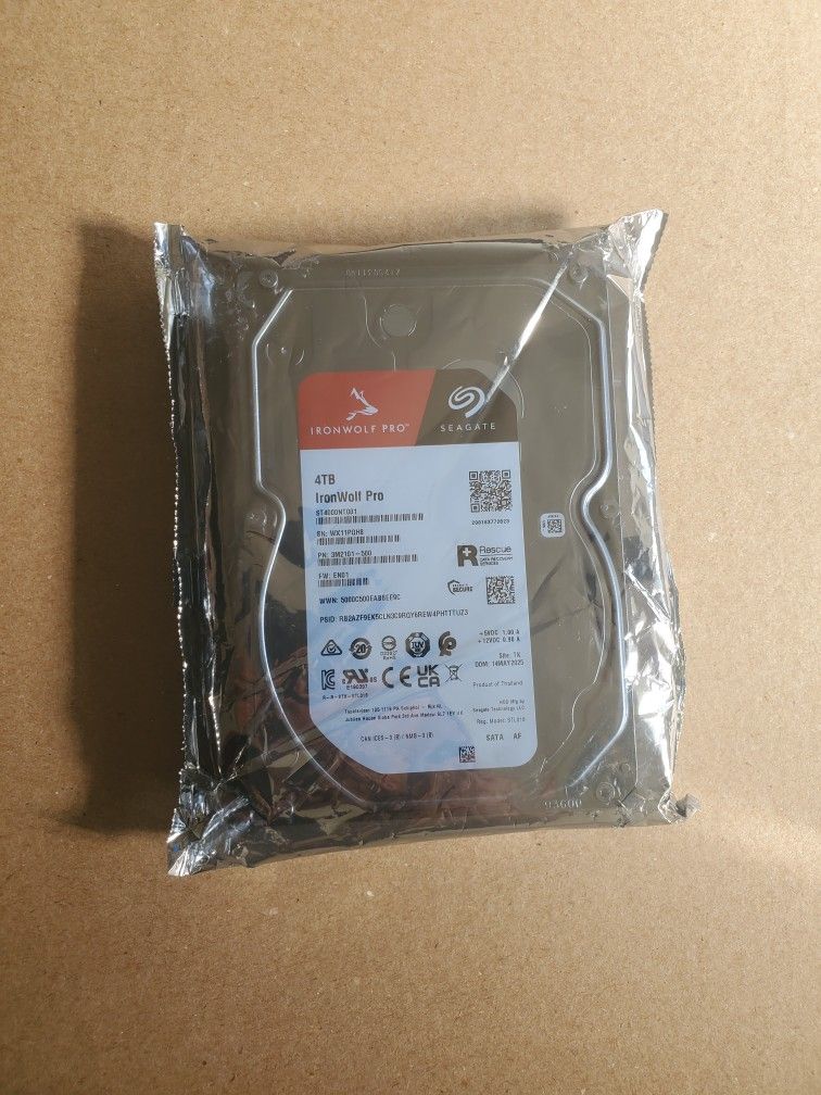 Seagate IronWolf Pro 4TB NAS HDD (ST4000NT001) – 7200 RPM / 256MB – New