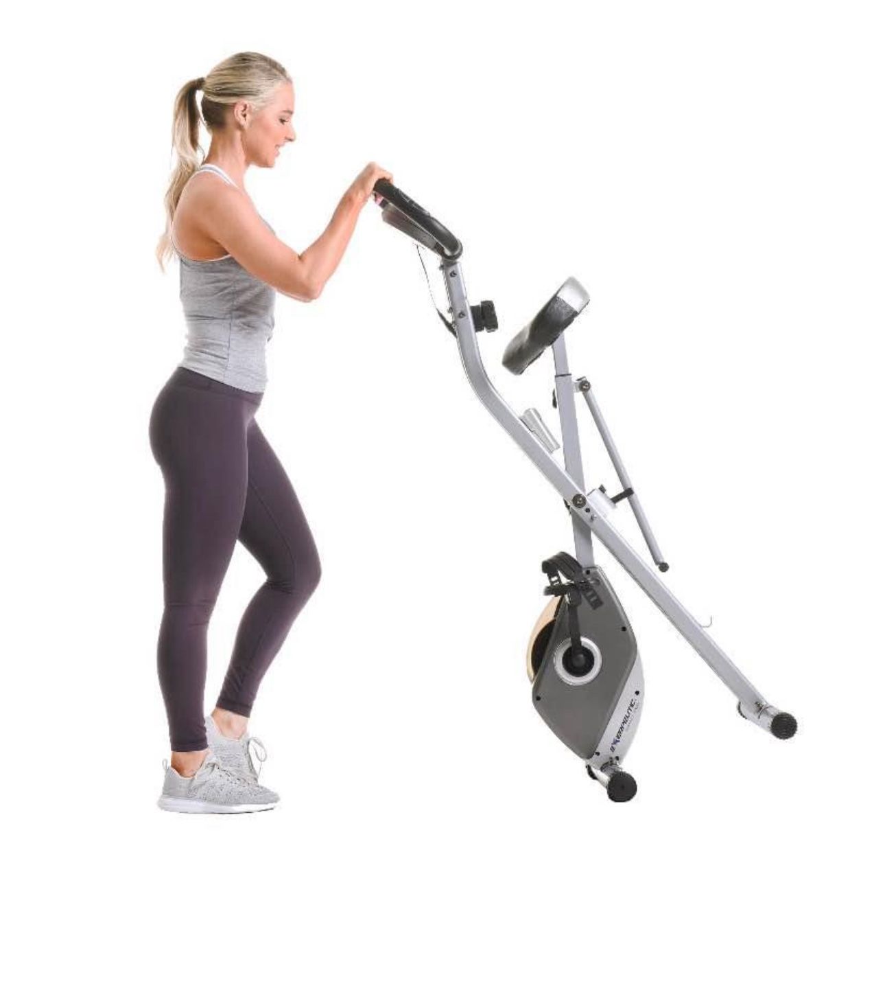 Foldable Magnetic Upright Exercise Bike with Heart Pulse Sensors