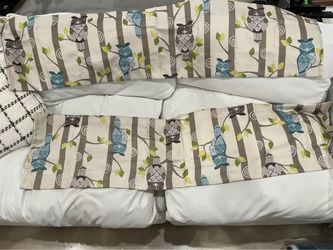 Window Valence Owls in a Forest Unisex Kids Baby Nursery Window Treatment 57"x14