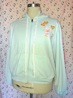 Hello kitty care bears zip crop hoodie