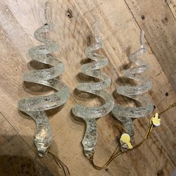 Tink’s Treasures Three hambone glass ornaments glow in the dark