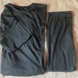 Men's sz L Black Short Set Black*New