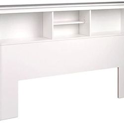 Prepac White Monterey Storage Bed Headboard 