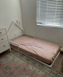Twin Floor Bed and Bed Frame