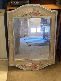 Hand painted framed mirror