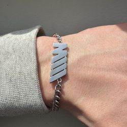 M-Line (Chrome)  Men’s Stainless Steel Bracelet (Unisex) | Automotive Style | Gift Box