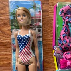 Beach Pool Water Barbie Doll Extra Clothes And Accessories And Fancy Dress Dolls