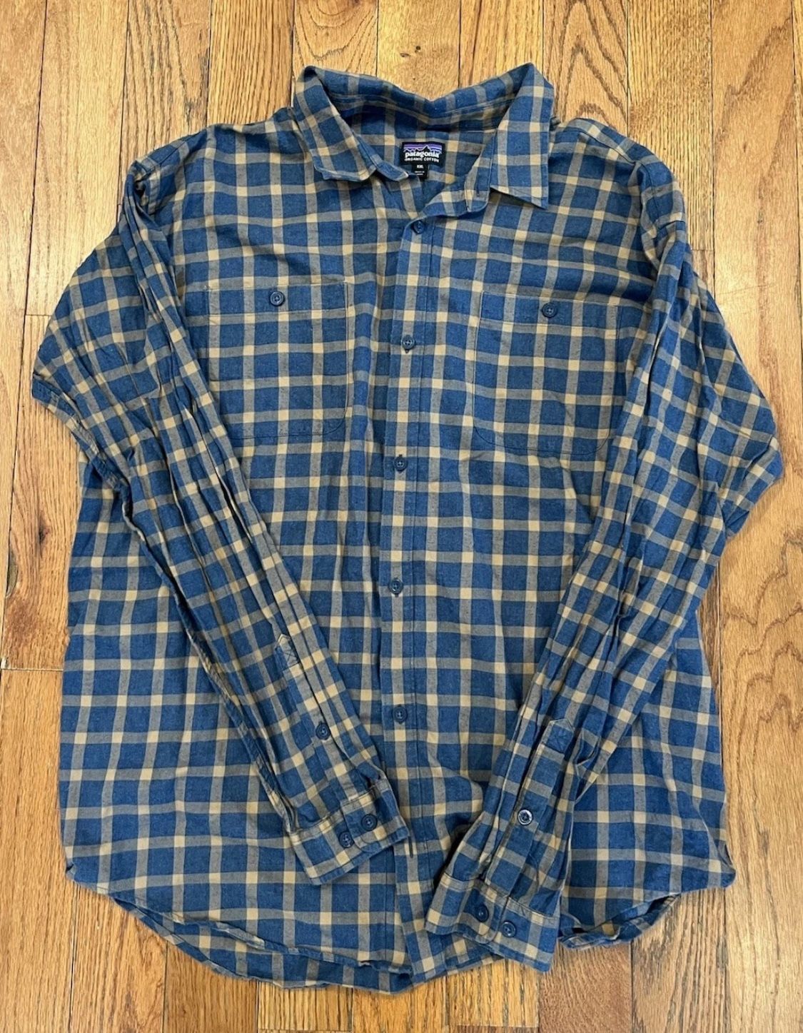 Patagonia Button Up Shirt Mens XXL Plaid Organic Cotton Flannel Long Sleeve