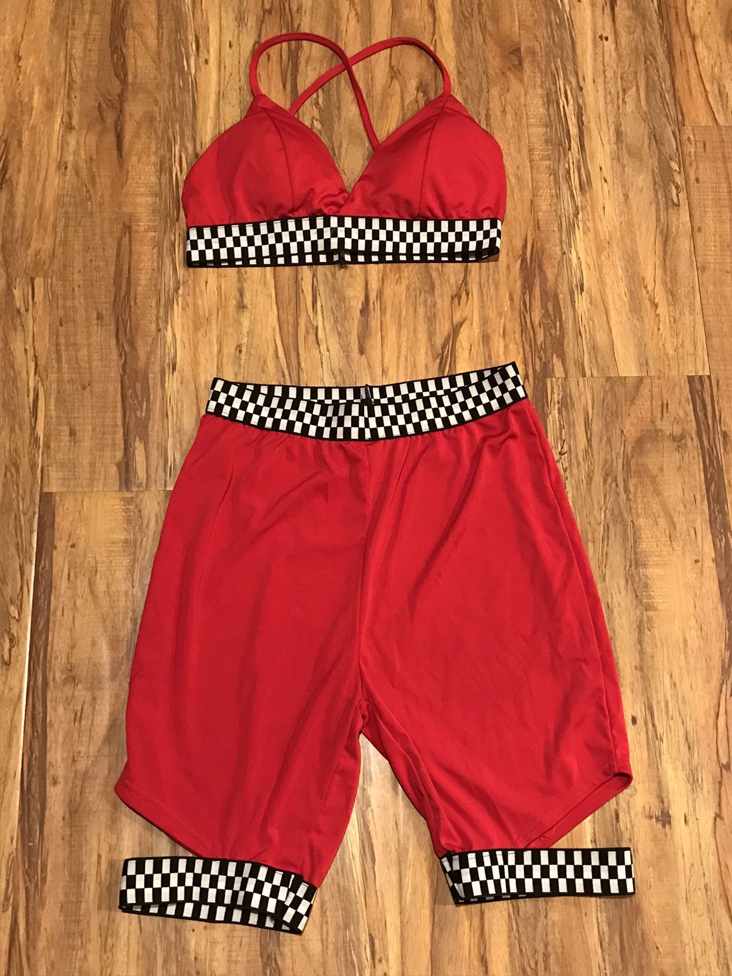 Red, Black and White Race Car Costume