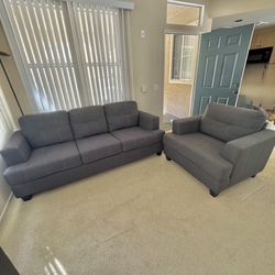 Tufted Upholstery Sofa Set, 3 Seater Sofa and Armchair Very Clean and Good Condition 