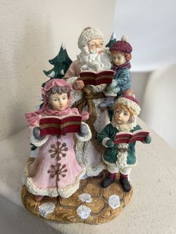 Vintage Santa Clause W Children Xmas Tree Resin Ceramic Christmas Centerpiece Exclusive Michaels Stores, Inc.