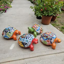 Talavera Turn Face Turtle. (Clay Pots, Planters. Plants. Pottery $45 Cada Una