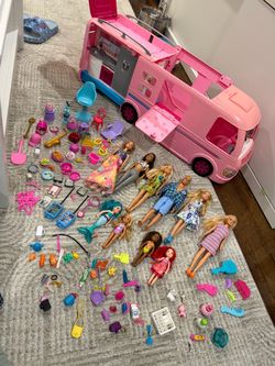 Barbie Camper Bundle – 10 Dolls, Furniture & Lots of Accessories