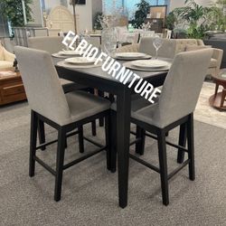 Furniture table with six chairs