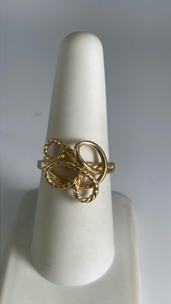 14k gold twisted rope knot ring