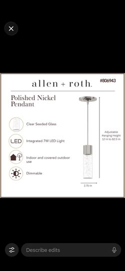 Modern Glass Pendant Light – Hanging Ceiling Lamp (Damp Rated)