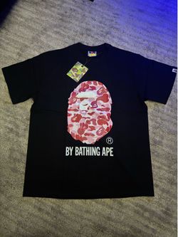 Bathing ape (pink on black logo) tee