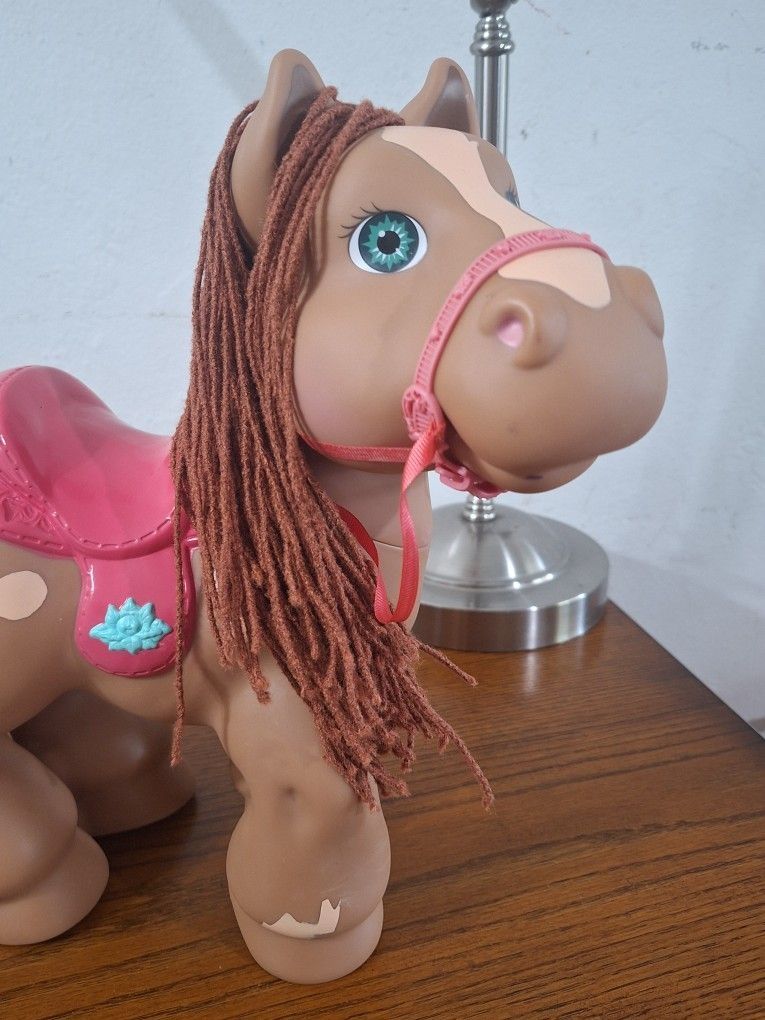 Vintage Cabbage Patch Kids Patch Crimp N Curl Pony Horse 12" Brown Beige For Large Dolls / 1992 Hasbro