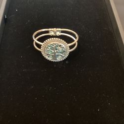 Silver Tone Bangle with Tree