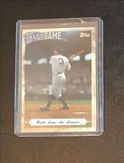 Babe Ruth card in a hard protective case. $5