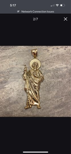 10k gold san judas pendant